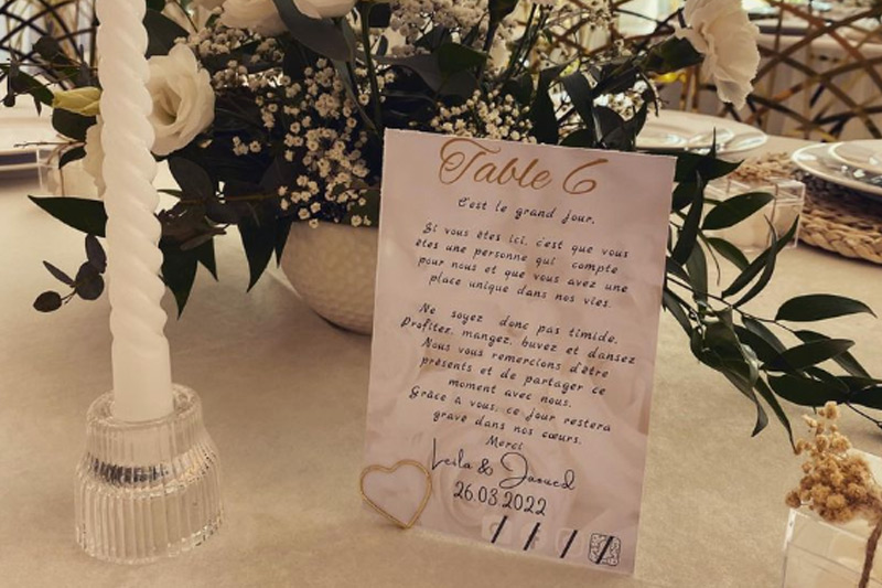 Décoration de table pour votre mariage